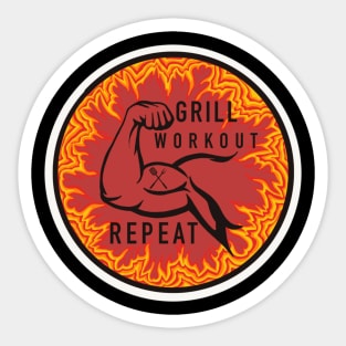 Grill, workout, repeat. Sticker